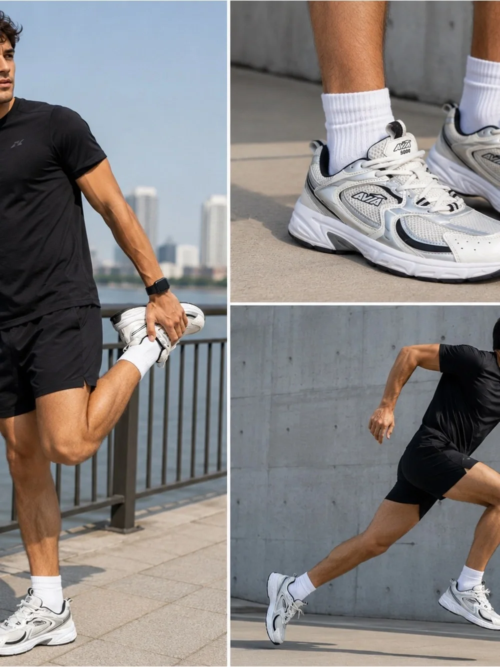Avia 5000 Men's White and Gray Athletic Sneakers